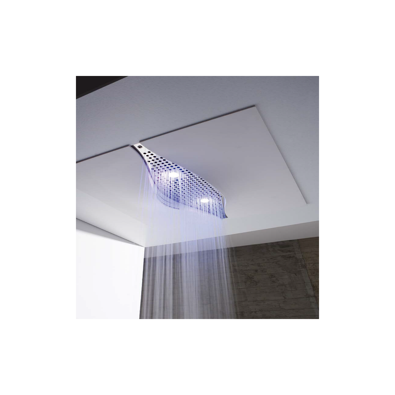 Zazzeri VIRGIN Pomme de douche avec cascade et led à couleurs
