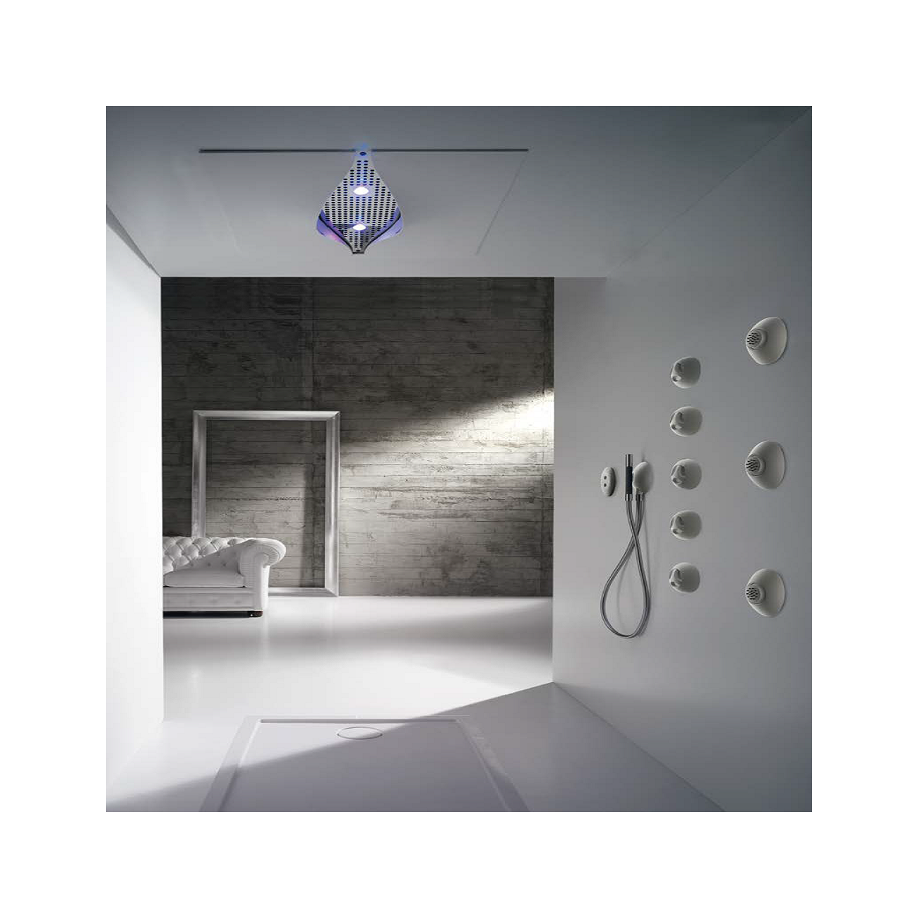 Zazzeri VIRGIN Pomme de douche avec cascade et led à couleurs