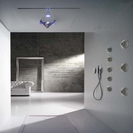 Zazzeri VIRGIN Pomme de douche avec cascade et led à couleurs
