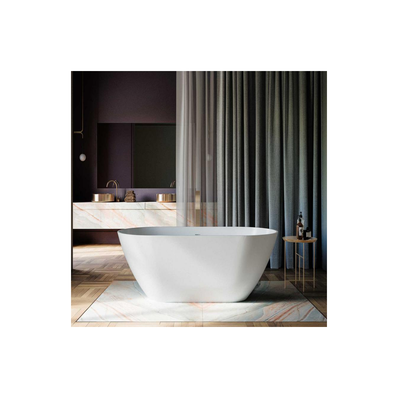 Glass 1989 Plum vasca freestanding in Mineralite